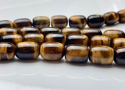 10x14mm Natural Color Smooth Barrel Shape Tiger Eye Gemstone Beads Natural Multi Brown Color Tiger Eye Gemstone Beads 28 Pieces #3681