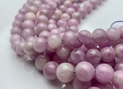 8mm 10mm AAA Half Strand Smooth Round Natural Kunzite Gemstone Beads Genuine Natural Purple Kunzite Beads 8 Inch Strands #3687