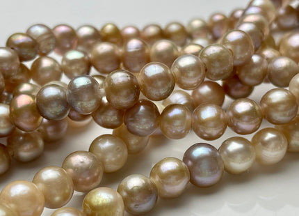 7-8mm 8-9mm Large Hole Potato Natural Seaweed Freshwater Pearl Beads Hole Size 2.2 mm Genuine Natural Freshwater Pearls #198