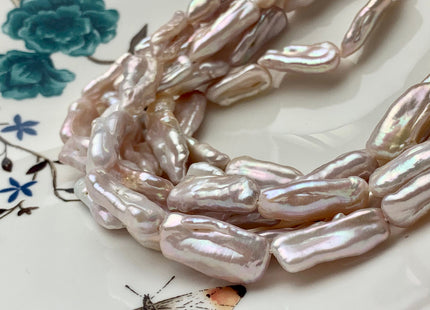 8-10x15-25mm AA Very Rare Natural Baby Soft Pink Biwa Stick Freshwater Pearl Genuine High Luster Keshi Biwa Beads 18-28 Pieces #P1490
