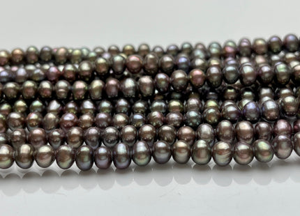 5-5.5 mm AA Metallic Brown Color Potato Freshwater Pearl Beads Genuine Cultured Freshwater Pearl Beads Brown Potato Pearls 95 Pieces #P1529