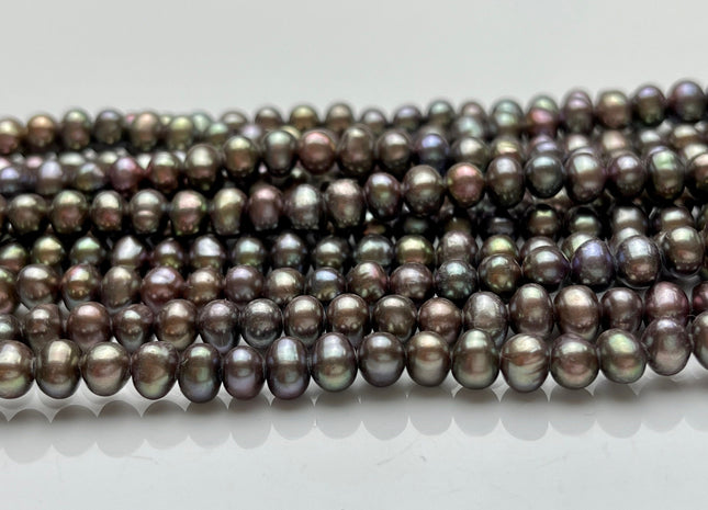 5-5.5 mm AA Metallic Brown Color Potato Freshwater Pearl Beads Genuine Cultured Freshwater Pearl Beads Brown Potato Pearls 95 Pieces #P1529