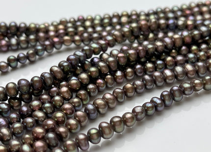 5-5.5 mm AA Metallic Brown Color Potato Freshwater Pearl Beads Genuine Cultured Freshwater Pearl Beads Brown Potato Pearls 95 Pieces #P1529