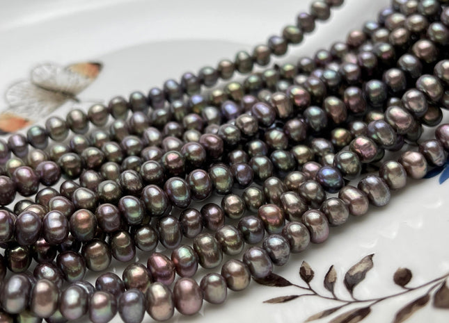 5-5.5 mm AA Metallic Brown Color Potato Freshwater Pearl Beads Genuine Cultured Freshwater Pearl Beads Brown Potato Pearls 95 Pieces #P1529