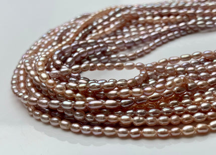 2x3-3.5mm AAA Natural Pink Rice Tiny Seed Freshwater Pearls High Luster Seed Freshwater Pearls Genuine Top Quality Pearls #P1552