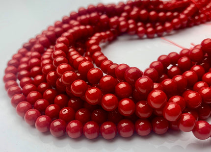 5 mm 6.5 mm 7 mm Smooth Round Red Bamboo Coral Beads Genuine Red Color Bamboo Coral Gemstone Beads 16 Inches Strand 110 #3700