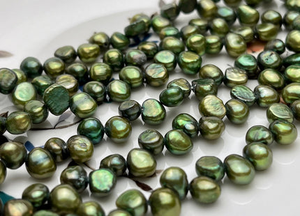 5x6-7 mm Dark Green Color Top Drilled Freshwater Nugget Pearls Genuine Natural Nugget Pearls Beads 78 Pieces #P1544