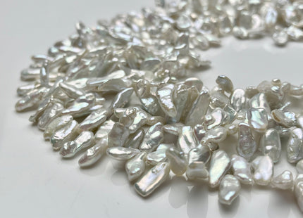 5-6x12-15mm AAAA Super High Luster Natural White Keshi Freshwater Pearl Beads Top Drilled Natural White CornFlake Genuine Keshi Pearl #P1553