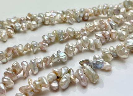 7-8x10 mm Natural White Pink Mixed Keshi Freshwater Pearl Beads Rare Top Drilled Genuine Keshi Freshwater Pearls Grade B #P1556