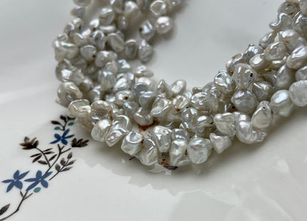 7x9 mm Natural White Mixed Keshi Freshwater Pearl Beads Rare Top Drilled Genuine Keishi Freshwater Pearls Grade C #P1559