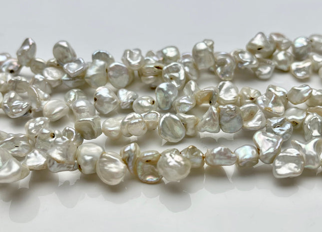 7x9 mm Natural White Mixed Keshi Freshwater Pearl Beads Rare Top Drilled Genuine Keishi Freshwater Pearls Grade C #P1559