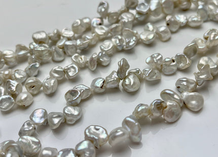 7x9 mm Natural White Mixed Keshi Freshwater Pearl Beads Rare Top Drilled Genuine Keishi Freshwater Pearls Grade C #P1559