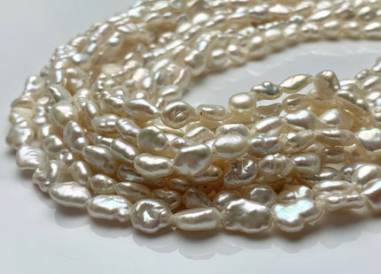 5x7-8 mm AAA Natural White Keshi Rice Nugget Freshwater Pearls Natural Lustrous Genuine Natural White Keshi Pearl Beads 52 Pieces #P1534