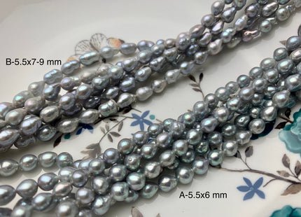 5.5x6-9 mm AAA Silver Gray Color High Luster Baby Edison Baroque Freshwater Pearls Beads Genuine TearDrop Shape Small Edison Pearls #P1438