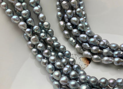 5.5x6-9 mm AAA Silver Gray Color High Luster Baby Edison Baroque Freshwater Pearls Beads Genuine TearDrop Shape Small Edison Pearls #P1438