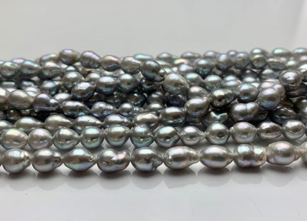 5.5x6-9 mm AAA Silver Gray Color High Luster Baby Edison Baroque Freshwater Pearls Beads Genuine TearDrop Shape Small Edison Pearls #P1438