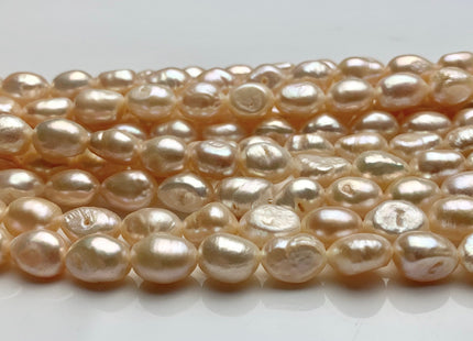 7x9mm Pale Peach Pink Color Rice Nugget Freshwater Pearl Beads Genuine Smooth And High Luster Freshwater Rice Nugget Pearls 42 Pieces #P1532