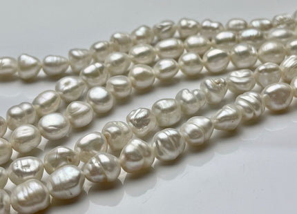 8-9x11-12 mm Grade B Natural White Keshi Nugget Freshwater Pearl Beads Center Drilled White Keshi Nugget Pearls #P1541