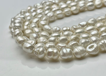 8-9x11-12 mm Grade B Natural White Keshi Nugget Freshwater Pearl Beads Center Drilled White Keshi Nugget Pearls #P1541