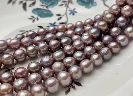 8-8.5mm/10-12mm AAA Half Strand Large Hole Very Rare Dark Mauve Pink Baroque Pearl 1.5mm 2.1mm Hole Natural Round Edison Pearl #P1437