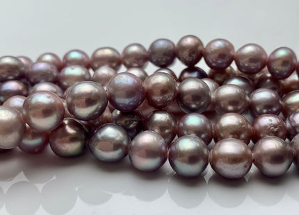 8-8.5mm/10-12mm AAA Half Strand Large Hole Very Rare Dark Mauve Pink Baroque Pearl 1.5mm 2.1mm Hole Natural Round Edison Pearl #P1437
