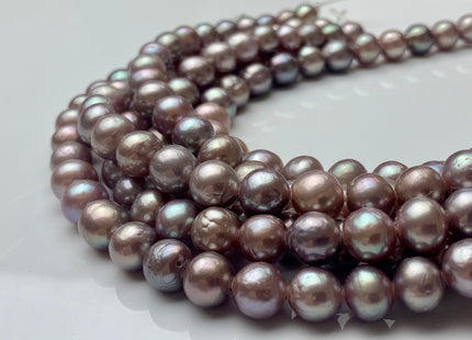 8-8.5mm AAA Half Strand Large Hole Very Rare Dark Mauve Pink Baroque Pearl 1.2mm 1.5mm 2.1mm Hole Natural Round Edison Pearl 24 Pieces#P1437