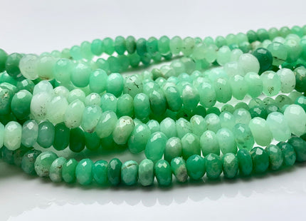5mm 6mm 7mm 8mm 9mm Half Strand Faceted Rondelle Chrysoprase Gemstone Beads Natural Green Color Quality Chrysoprase Beads 8 Inches #3705