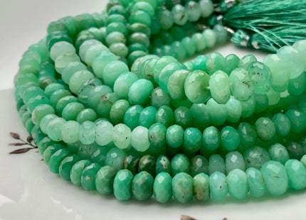 5mm 6mm 7mm 8mm 9mm Half Strand Faceted Rondelle Chrysoprase Gemstone Beads Natural Green Color Quality Chrysoprase Beads 8 Inches #3705