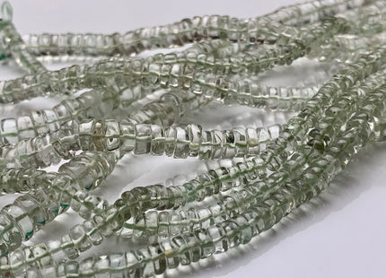 5mm 6mm 7mm 8mm 100% All Natural Smooth Heishi Translucent Green Amethyst Gemstone Beads Genuine Natural Amethyst Bead 8 Inches Strand #3707