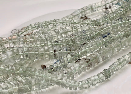 5mm 6mm 7mm 8mm 100% All Natural Smooth Heishi Translucent Green Amethyst Gemstone Beads Genuine Natural Amethyst Bead 8 Inches Strand #3707