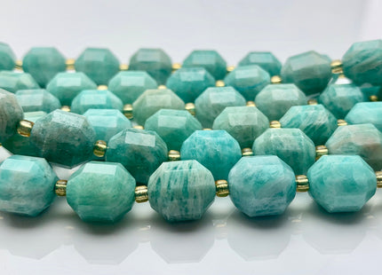9x10mm 10x12mm AAA Half Strand Faceted Energy Prism Cut Amazonite Gemstone Genuine Double Terminated Points Natural Green Amazonite #3592