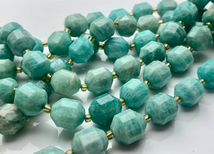 9x10mm 10x12mm AAA Half Strand Faceted Energy Prism Cut Amazonite Gemstone Genuine Double Terminated Points Natural Green Amazonite #3592