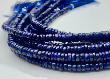 4mm 5mm 6mm 7mm 8mm 100% All Natural Smooth Heishi Blue Lapis Gemstone Beads Genuine Natural Blue Color Lapis Beads 8 Inches Strand #3714