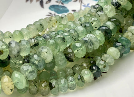 9mm 10mm 11mm 12mm 13mm 100% All Natural Faceted Rondelle Moss Green Prynite Beads Genuine Translucent Green Color Prynite 8 Inches #3711