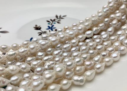 6x7-8 mm AAA Natural White High Luster Baby Edison Baroque Freshwater Pearl Beads Genuine Tear Drop Shape Small Edison Pearls #P1444