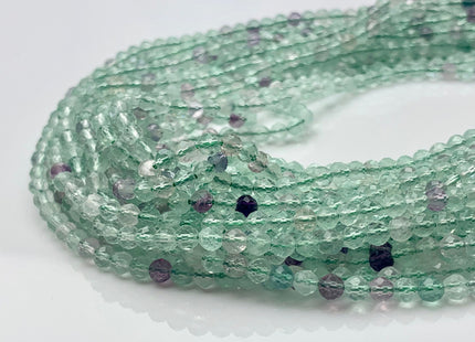4mm AAA Micro Faceted Round Translucent Multi Color Fluorite Beads Genuine Teal Blue Green Purple Fluorite Gemstone 15.5 Inches Strand #3611