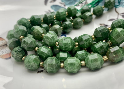 9x10mm AAA Half Strand Faceted Energy Prism Cut Diopside Gemstone Genuine Double Terminated Points Natural Green Diopside 16 Pieces #3613