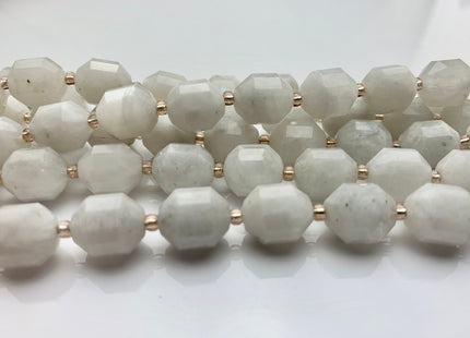 11x12mm AAA Half Strand Faceted Energy Prism Cut White Moonstone Gemstone Genuine Double Terminated Points Natural White Moonstone #3605