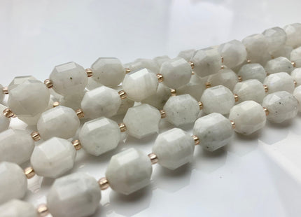 11x12mm AAA Half Strand Faceted Energy Prism Cut White Moonstone Gemstone Genuine Double Terminated Points Natural White Moonstone #3605