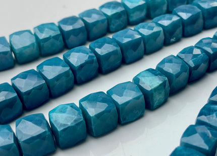 7mm 8mm 9mm Half Strand Faceted Cube Dice Shape Neon Blue Opal Beads Genuine Quality Diamond Cut Natural Color Gemstone Beads #3724