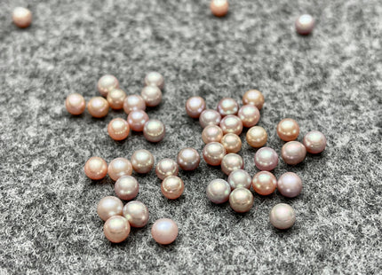 Two Pieces AAA 4-4.5mm High Luster Undrilled/Half Drilled/Through Drilled Tiny Freshwater Pearls Genuine Natural Mauve pink Pearl #P1513