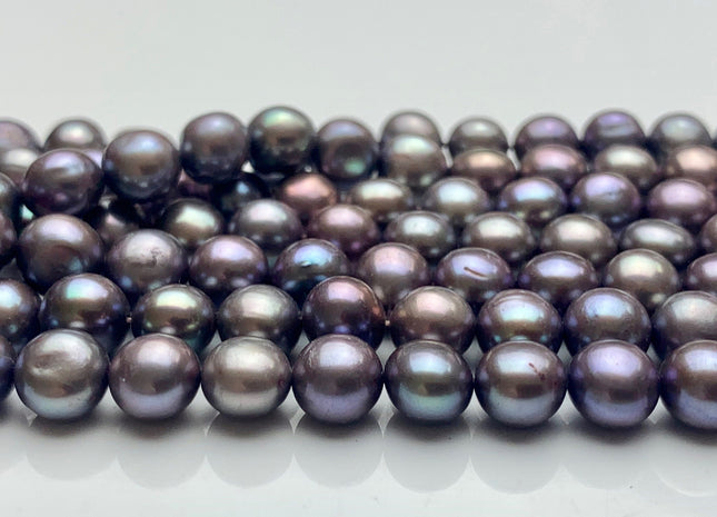 6-7mm AA Potato Freshwater Pearl Beads Grayish Purple Color Genuine Cultured High Luster Potato Freshwater Pearl Beads 63 Pieces #P1567
