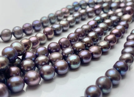 6-7mm AA Potato Freshwater Pearl Beads Grayish Purple Color Genuine Cultured High Luster Potato Freshwater Pearl Beads 63 Pieces #P1567