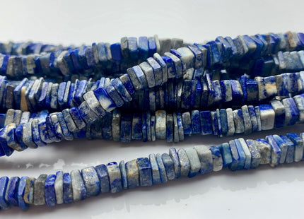 5mm 6mm 7mm 8mm 9mm 100% All Natural Lapis Lazuli Gemstone Beads Natural Multi Blue Color Lapis Flat Square Cut Heishi Beads 8 Inches #3733