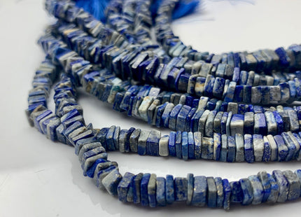 5mm 6mm 7mm 8mm 9mm 100% All Natural Lapis Lazuli Gemstone Beads Natural Multi Blue Color Lapis Flat Square Cut Heishi Beads 8 Inches #3733
