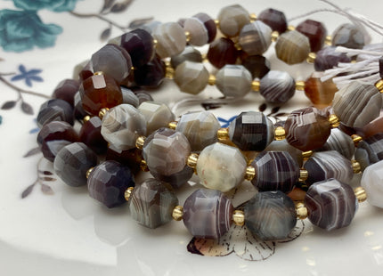 9x10mm 11x12mm AAA Half Strand Faceted Energy Prism Cut Botswana Agate Genuine Double Terminated Points Natural White Gray Agate Beads #3603