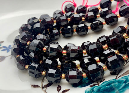 9x10mm AAA Half Strand Faceted Energy Prism Cut Garnet Gemstone Genuine Double Terminated Points Natural Red Garnet Beads 15 Pieces #3599