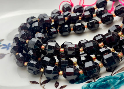 9x10mm AAA Half Strand Faceted Energy Prism Cut Garnet Gemstone Genuine Double Terminated Points Natural Red Garnet Beads 15 Pieces #3599