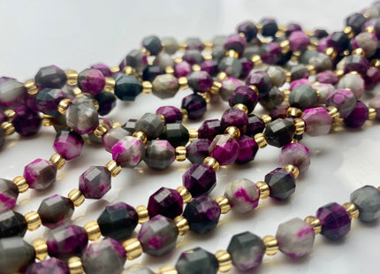 5x6mm 7x8mm Faceted Energy Prism Cut Sugilite Gemstone Genuine Double Terminated Points Pink Purple Color 15.5 Inches 48 Pieces #3617