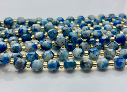 5x6mm Faceted Energy Prism Cut K2 Jasper Granite Gemstone Genuine Double Terminated Points Multi Blue Color 15.5 Inches 48 Pieces #3619